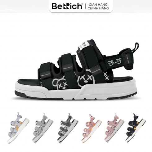 FREE SHIP - BE1602 Giày Sandal Berich Nam Nữ Đi Học 3 Quai Ngang Chống Trơn Trượt - Êm - Bền BE1602